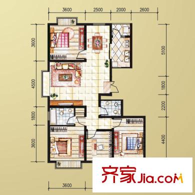 華天置地A戶型 4室2廳2衛(wèi)1廚