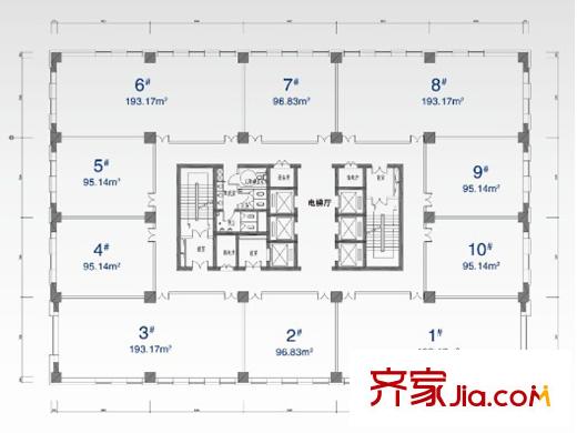 華天置地寫字樓戶型圖 