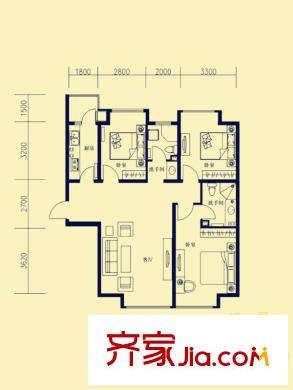 怡?；ㄔ?#C戶型 3室2廳2衛(wèi)1廚