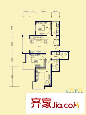 怡海花苑1#A戶型 3室1廳2衛(wèi)1廚