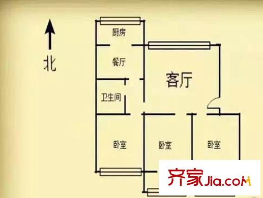 牧校宿舍戶型圖太原 畜牧學(xué)校宿舍 戶型圖 3室2廳1衛(wèi)1廚