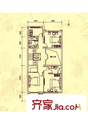綠地?半山國(guó)際花園戶型g-聯(lián)排-387平方米三層 5室2廳5衛(wèi)