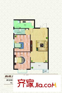 匯豐麗城C戶型 2室2廳1衛(wèi)1廚