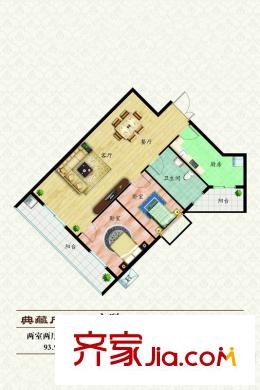 匯豐麗城G戶型 2室2廳1衛(wèi)1廚