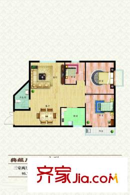 匯豐麗城E戶型 3室2廳1衛(wèi)1廚