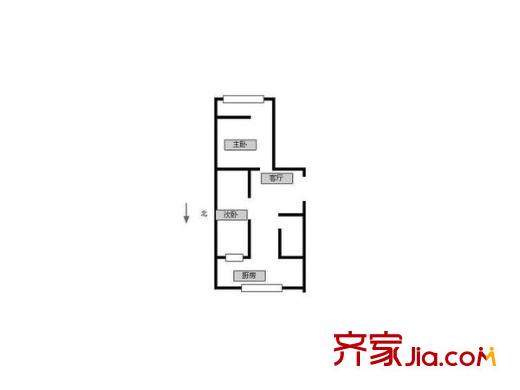 后小河發(fā)改委宿舍 2室 戶型圖