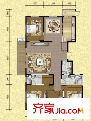 東景苑3#、6#樓A戶型 4室2廳3衛(wèi)1廚