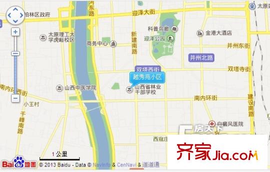 越秀苑小區(qū)交通圖太原  
