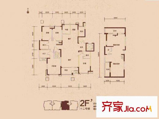 坤杰?拉菲香榭2F’戶型 4室2廳3衛(wèi)1廚