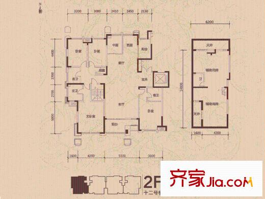 坤杰?拉菲香榭2F戶型 4室2廳3衛(wèi)1廚
