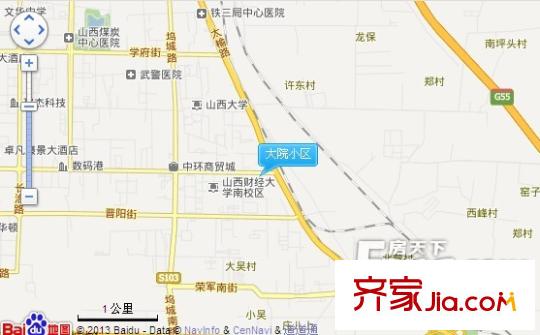 大院小區(qū)交通圖太原  