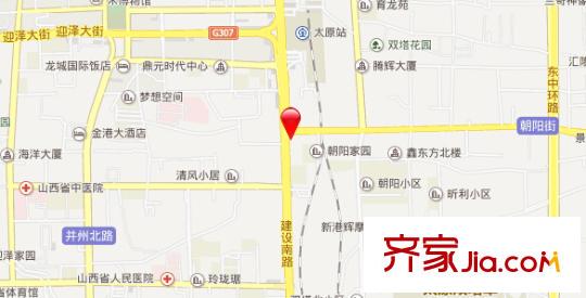 朝陽街省運(yùn)宿舍交通圖太原  
