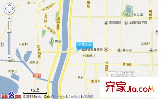 中環(huán)水岸交通圖太原  