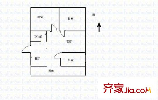 文華苑二期 3室 戶型圖