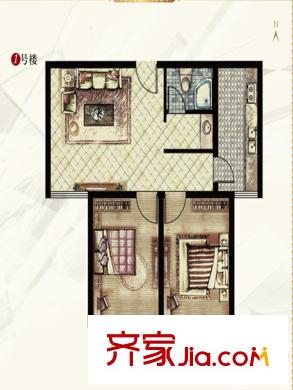 富康苑新區(qū)1號(hào)樓C戶(hù)型 2室1廳1衛(wèi)1廚