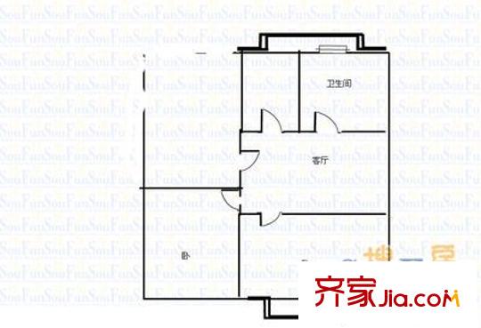 太原理工大學(xué)西區(qū)宿舍 2室 戶型圖