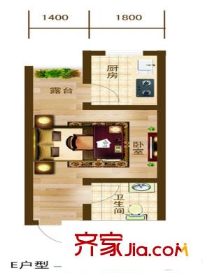 夏威夷北岸E戶型 2室2廳1衛(wèi)1廚