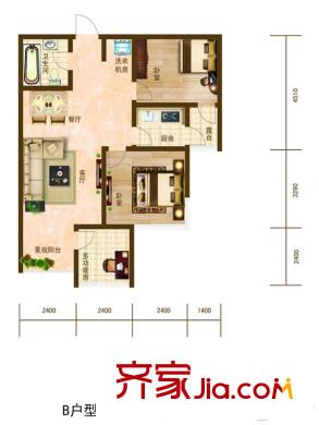 夏威夷北岸B戶型 1室1廳1衛(wèi)1廚