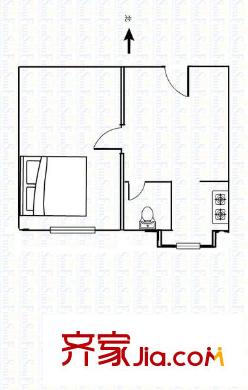 勝利街工商局宿舍 1室 戶型圖