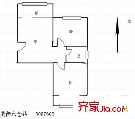 七一機械廠宿舍 2室 戶型圖