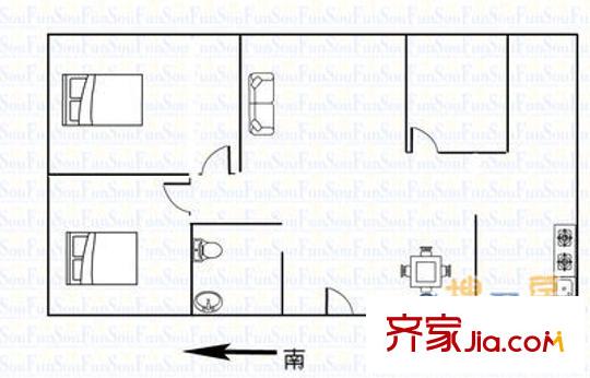 開化寺農(nóng)行宿舍 2室 戶型圖