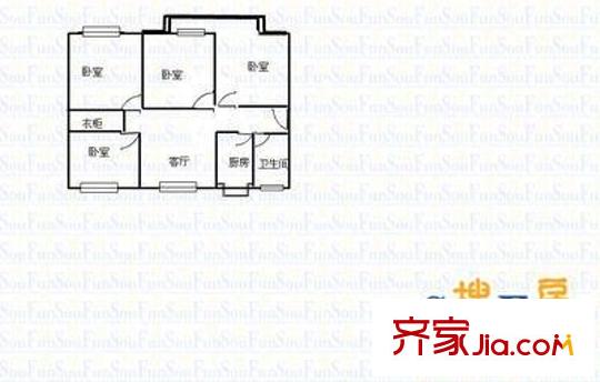 開化寺農(nóng)行宿舍 4室 戶型圖