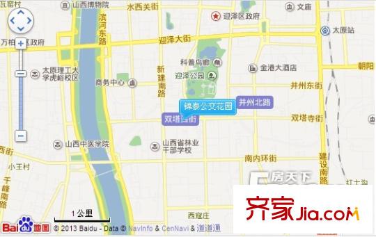 錦泰公交花園交通圖太原  