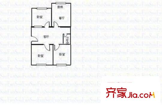 華清苑 3室 戶型圖