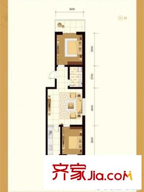 蘭源古槐3#H戶型 2室1廳1衛(wèi)1廚