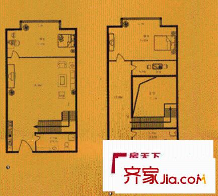 飛云第一國際戶型圖經(jīng)典復(fù)式型 3室