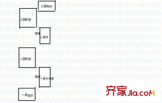 東緝虎營省委宿舍 4室 戶型圖