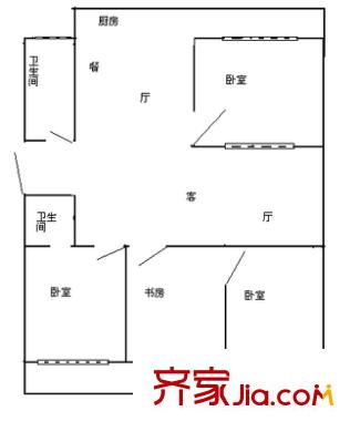 東緝虎營省委宿舍 4室 戶型圖