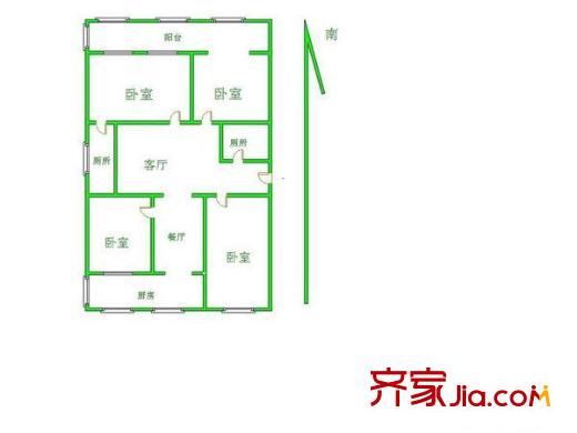 東緝虎營省委宿舍 4室 戶型圖