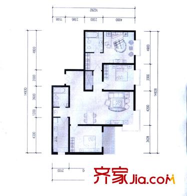 御龍庭戶型圖戶型（三） 3室