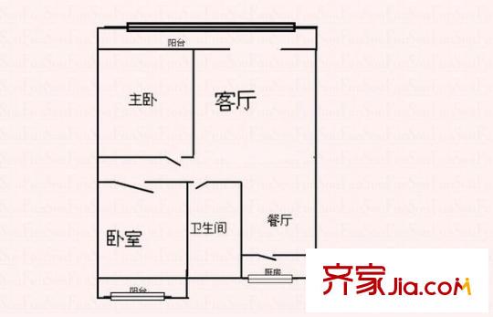 太航聯(lián)通宿舍戶型圖太航小區(qū)（聯(lián)通宿舍） 2室 戶型圖 2室1廳1衛(wèi)1廚