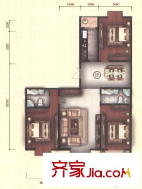 尚東明珠8#B8戶型 3室2廳2衛(wèi)1廚