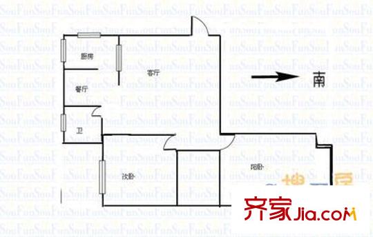 電力設(shè)計院小區(qū) 2室 戶型圖