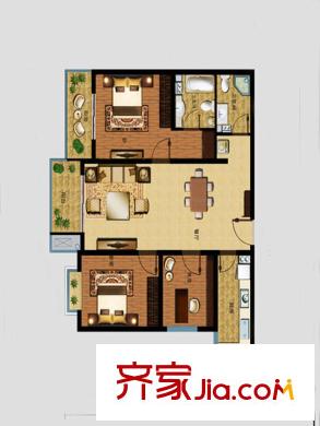 勝利鑫城戶型圖1-06 123 東 3室2廳2衛(wèi)1廚