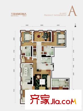 萬國城moma15#A戶型 4室3廳4衛(wèi)1廚