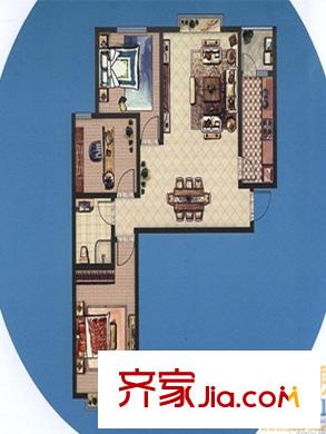 時(shí)代特區(qū)H戶型 3室2廳1衛(wèi)1廚