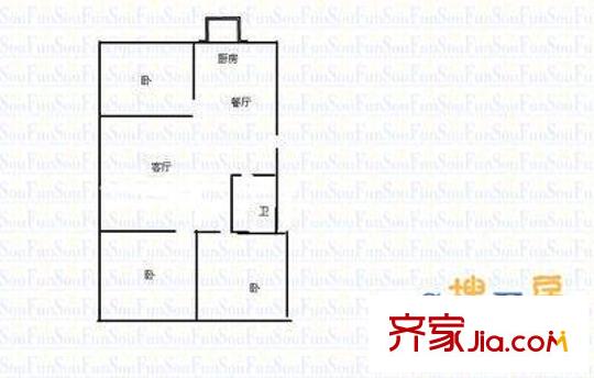 龍鼎花園 3室 戶型圖