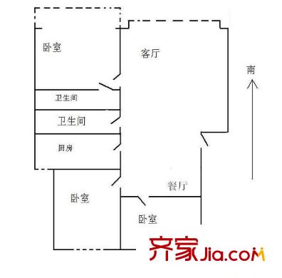 龍鼎花園 3室 戶型圖