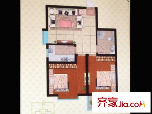 學(xué)府苑4#C1戶型 2室1廳1衛(wèi)1廚