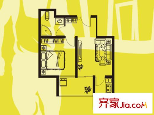 ATT?活力城9#樓10#樓C4戶型 1室1廳1衛(wèi)1廚