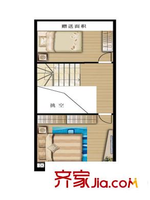 半山LOFT3米9戶型2樓挑空 2室1廳1衛(wèi)1廚