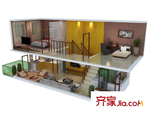半山LOFT二期A戶型圖 2室2廳2衛(wèi)1廚