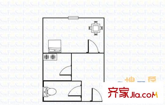杏花嶺住宅小區(qū) 1室 戶型圖