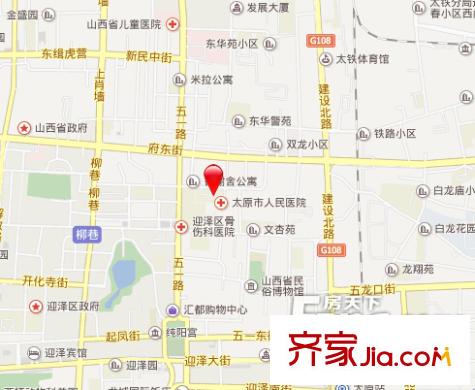杏花嶺住宅小區(qū)交通圖太原  