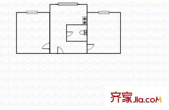 迎澤橋西電信六分局宿舍 2室 戶型圖