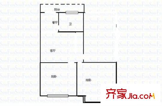 迎澤橋西電信六分局宿舍 2室 戶型圖